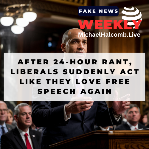 WASHINGTON, D.C.—Senator Cory Booker spoke on the Senate floor for nearly 24 hours straight recently, a feat that left even C-SPAN interns begging for censorship. True to liberal form, the same party that effectually coined the term “hate speech” and tried banning words like