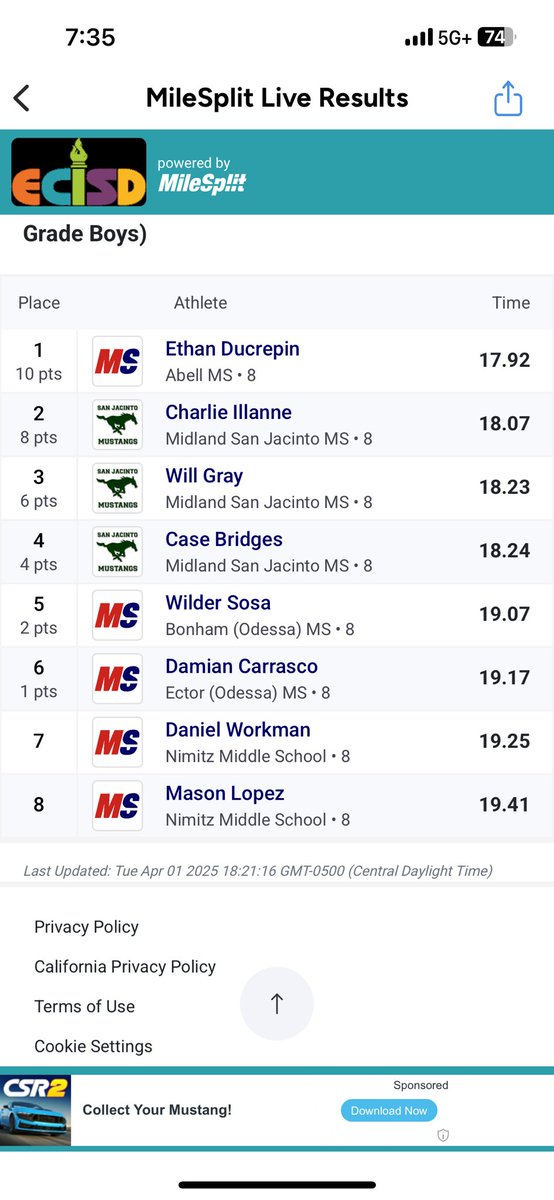 EDucrepinCO29's tweet photo. When you work hard, you gotta pop out and show em better then you can tell em, Skies the Limit and for me in final track meet of my JHS career I went out on Top in the 2025 MiDessa ChampionShip 
1st Place in the 110M Hurdles with a time of 17.92 #DistrictChamp #Abell https://t.co/GGltYRaz1W