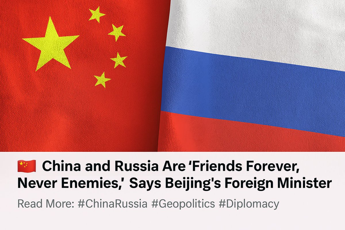 NextFinAI's tweet photo. China and Russia Are “Friends Forever, Never Enemies,” Says Beijing’s Foreign Minister
Read More: https://t.co/aTGy0ScFql
#ChinaRussiaRelations #WangYi #Geopolitics #StrategicPartnership #MoscowVisit #ForeignPolicy #GlobalDiplomacy #BRICS #InternationalRelations #AsiaNews #China #Russia