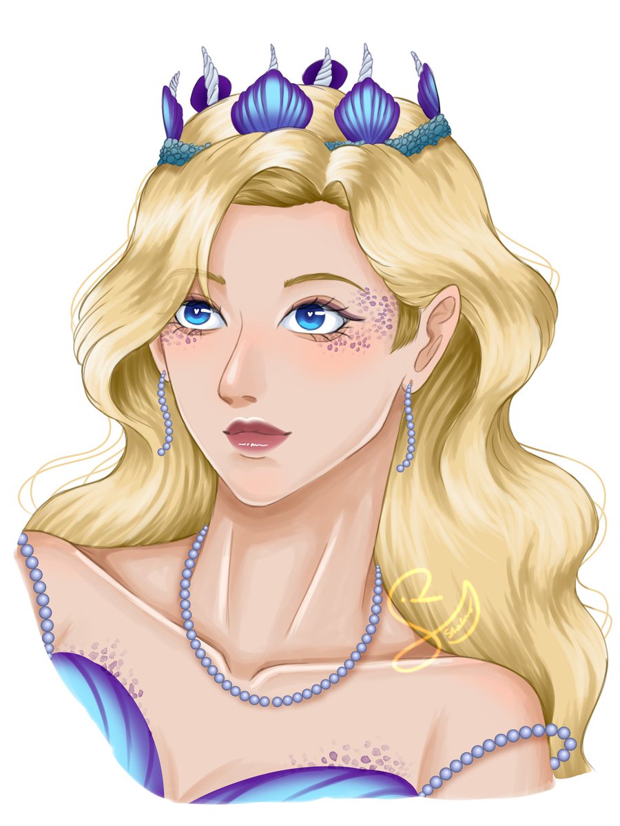 Vivenca's bestie. Queen Undine 🧜🏻‍♀️💜 #OC 

I made her look younger. Before married.