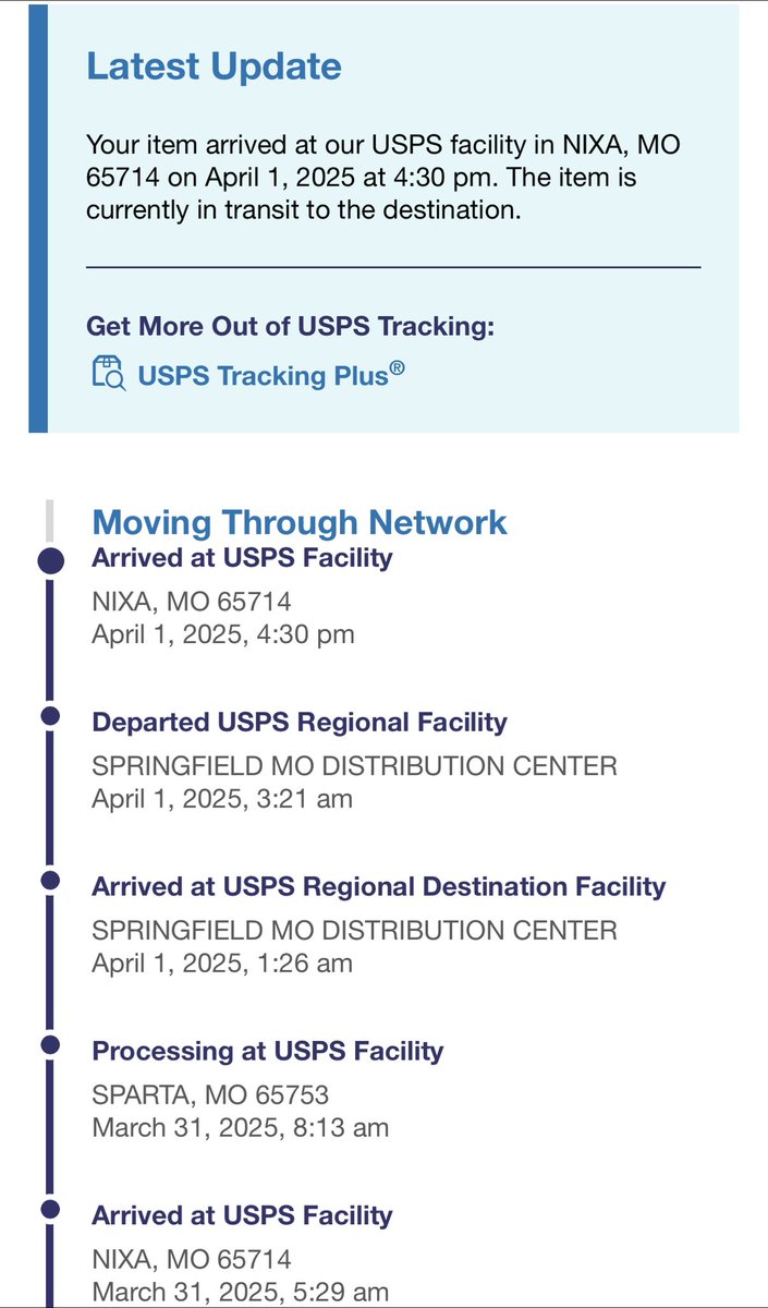 bradn65's tweet photo. @USPS  make it make sense. Tracking a package shows it has passed through my local USPS facility literally 3 separate times, only to travel to several other cities before coming back to my local USPS facility! It’s Groundhog Day for my package apparently, good grief https://t.co/4eTQXla2nJ