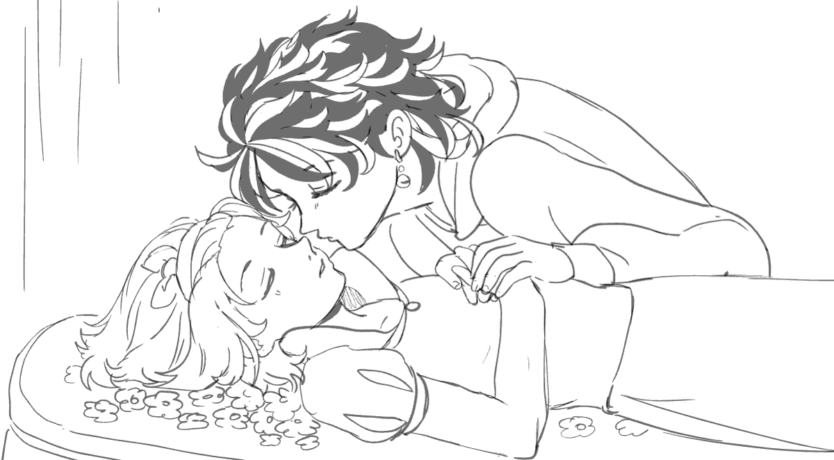I can't paint it bc my tablets pencil is dying and almost not working  but I felt like I owe you this 