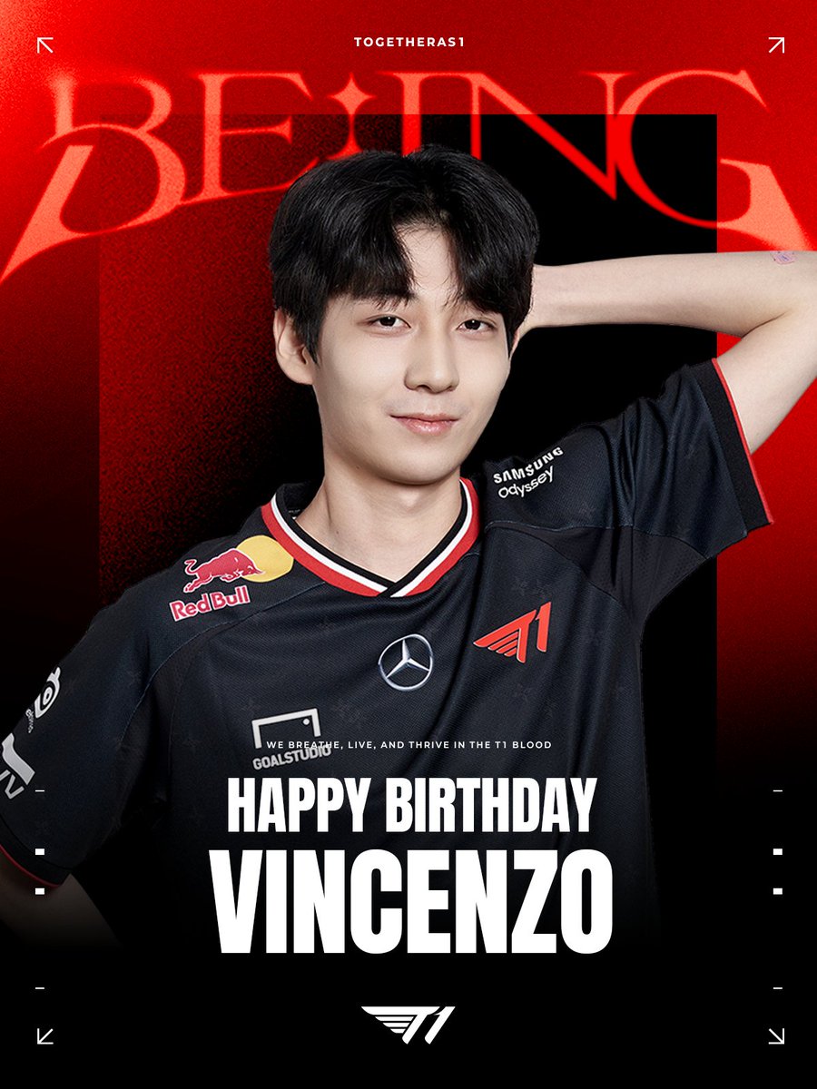 🎂 Happy 'Vincenzo' Day 🎂

4월 3일은 T1 LoL 팀의 'Vincenzo' 하승민 선수의 생일입니다!🎉

#TogetherAs1 #T1Birthday