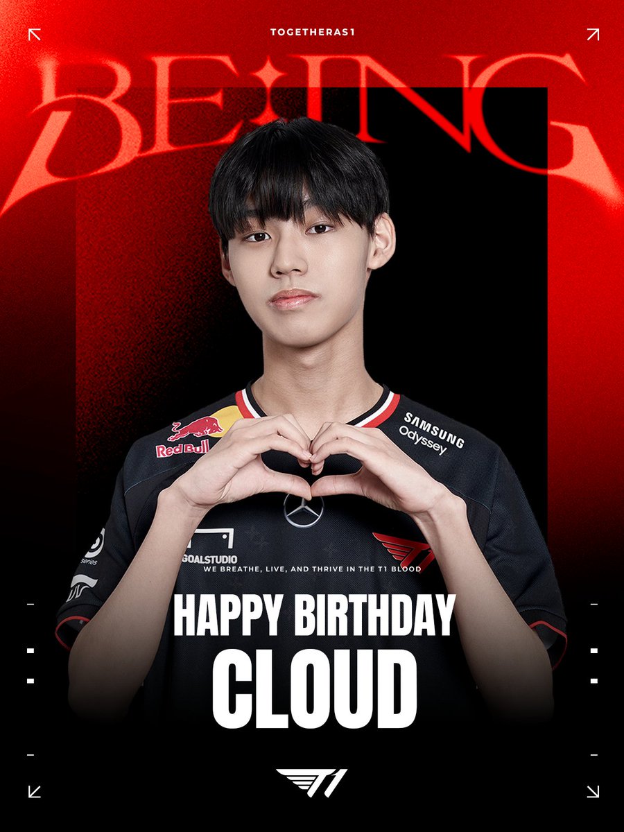 🎂 Happy 'Cloud' Day 🎂

4월 25일은 T1 LoL 팀의 'Cloud' 문현호 선수의 생일입니다!🎉

#TogetherAs1 #T1Birthday