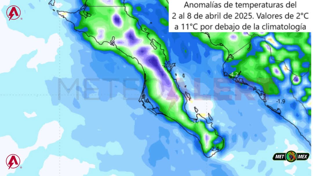 🌡 Descenso marcado de las temperaturas del 2 al 8 de abril en BCS. 

✅️  Para más detalles por municipio (Baja California Sur) ingresa al DEMO de nuestro servicio premium ->