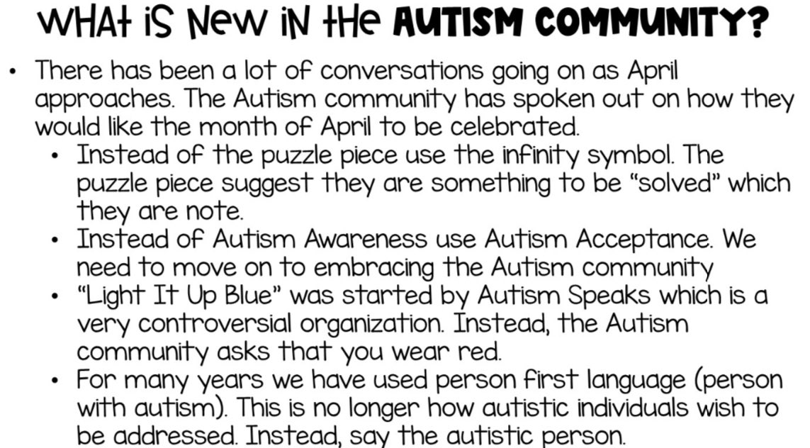 Autism Acceptance Month is in full swing! 1 in 36 children are diagnosed with Autism in the United States, so we should all seek to learn, grow, and be authentically inclusive!