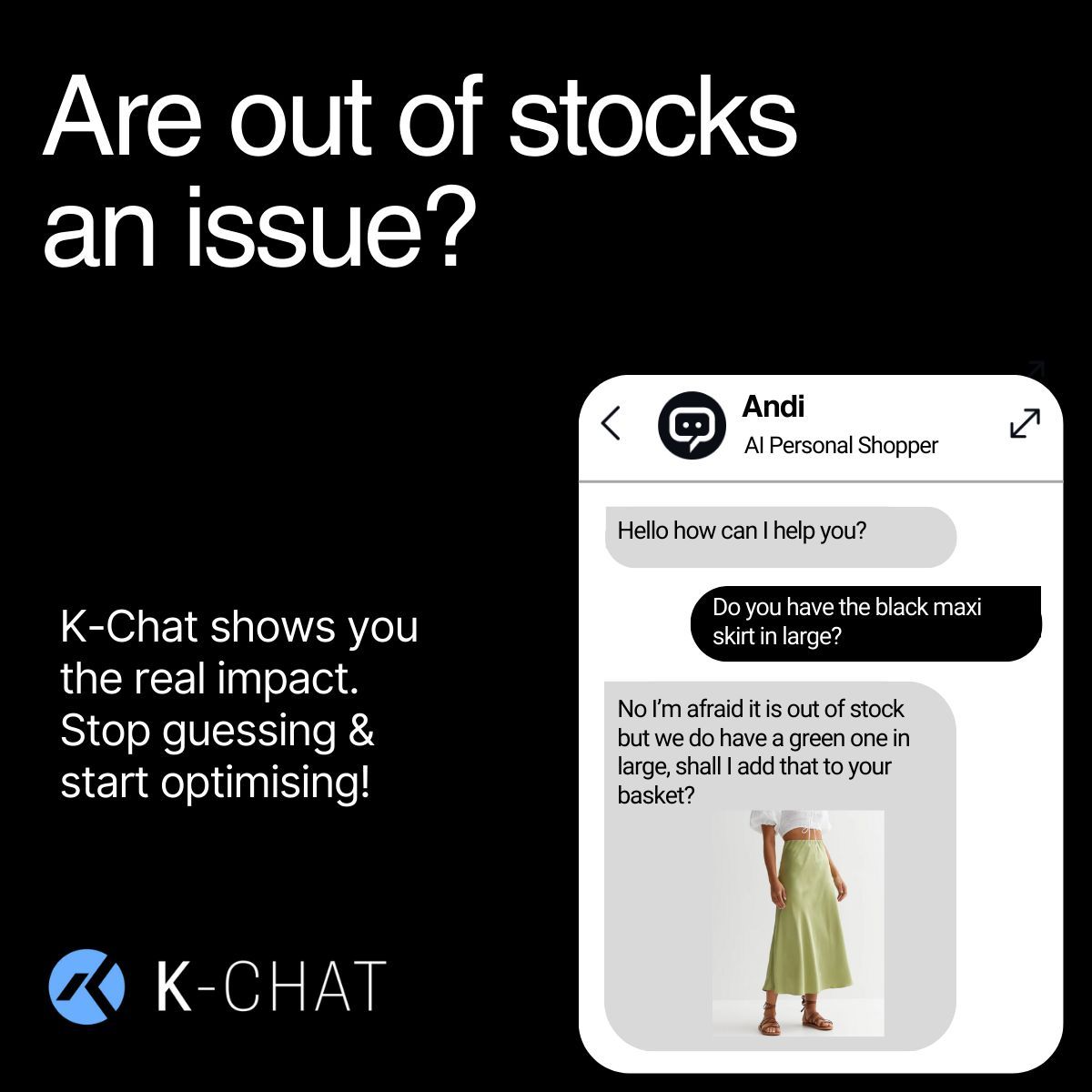 When a customer bounces do you know why? 

Understanding if out of stocks are an issue would be a huge help. 

You get all the chats summarised so you can see if out of stocks are an issue to help guide your purchasing decisions

Shopify owners sign-up now to try it for yourself
