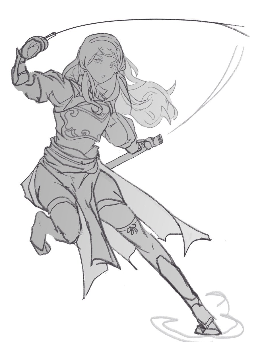 Namcha_fish's tweet image. Referenced Corrin and Hana sketch