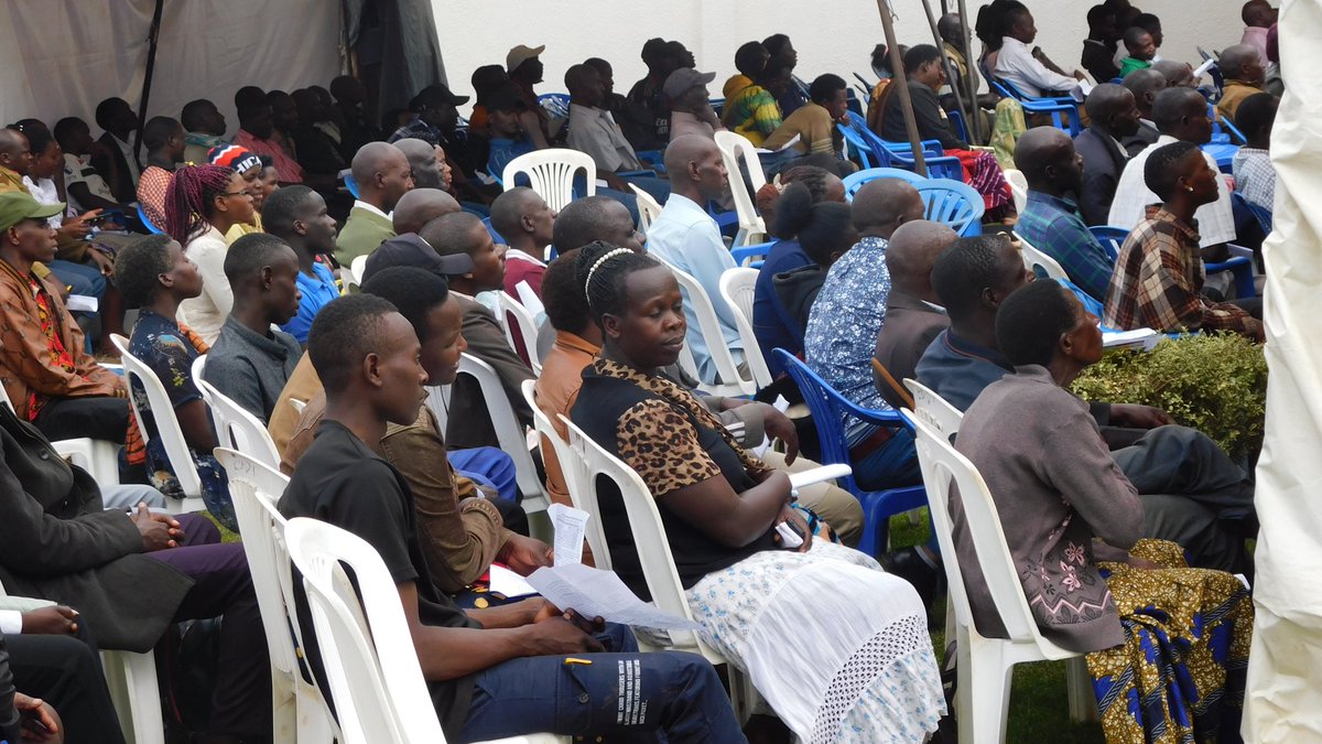 The Patron addressing members on the Pillars of Building a sustainable SACCO during the Pre-AGM at Head Office Kishabya