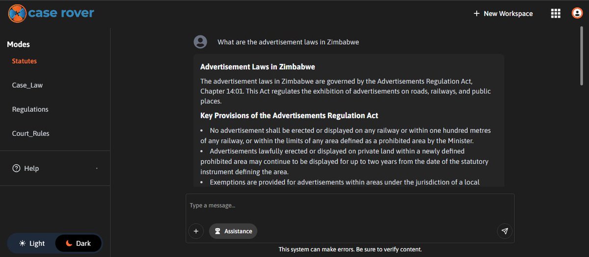 procodeplatform's tweet image. "Ignorance of the law is no excuse"
We have opened up our AI-powered legal research platform for free public use. You deserve to know the law, sign-up for Case Rover today at caserover.co.zw/ai and start learning.