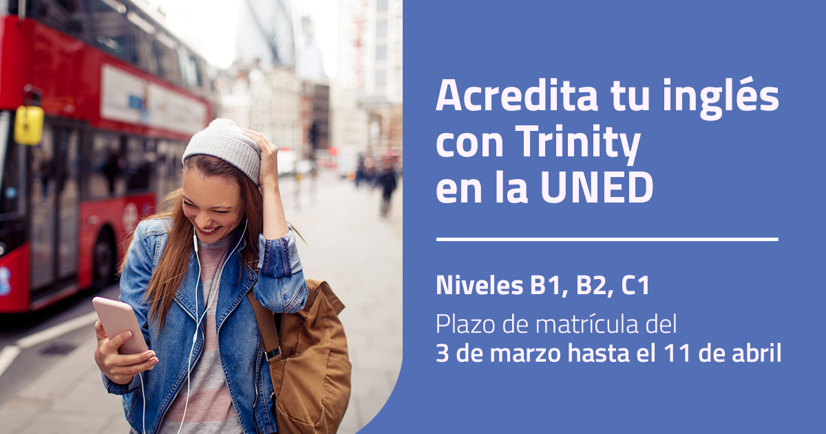 ‼️🇬🇧Cuenta atrás para la matrícula de 𝗘𝘅𝗮́𝗺𝗲𝗻𝗲𝘀 𝗧𝗿𝗶𝗻𝗶𝘁𝘆 (inglés B1, B2 y C1) en Centros UNED 
🌏 Certificados reconocidos internacionalmente
🏃Hasta el 𝟭𝟭 𝐝𝐞 𝗮𝗯𝗿𝗶𝗹 y 𝐩𝐥𝐚𝐳𝐚𝐬 𝐥𝐢𝐦𝐢𝐭𝐚𝐝𝐚𝐬
👉uned.es/idiomas
 #somosuned #UNED2030 #idiomas