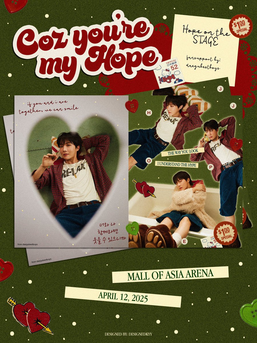 daegubestboys's tweet photo. #HOPE_ON_THE_STAGE_TOUR_Manila Fan Support by @daegubestboys 

🐿️ Hobi Posters
🐿️ Limited Quantity, 1:1 ONLY
🐿️ RTs/Likes are much appreciated

🗓️ April 12, 2025
📍Mall of Asia Arena 

#제이홉 #jhope #jhope_TOUR
#HOPE_ON_THE_STAGE_TOUR_Manila
#HOS_TOUR_Manila https://t.co/iw3GxQNexm