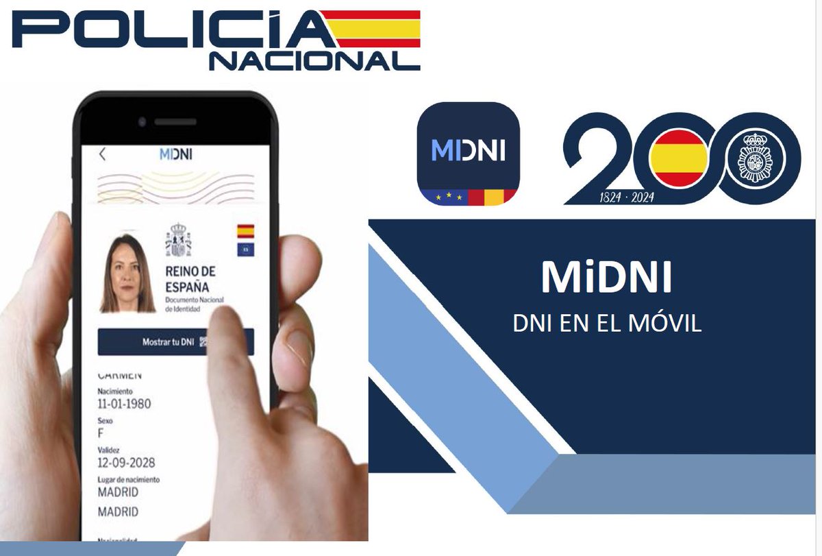 📲 Desde hoy puedes tener en tu móvil la aplicación #MiDNI

📄 Podrás acceder a espacios públicos o privados que así lo requieran, firmar escrituras o acreditar tu edad, entre otras funciones.   

👮 Con toda la seguridad y garantía de <a href="/policia/">Policía Nacional</a>.  

#FelizMiércoles