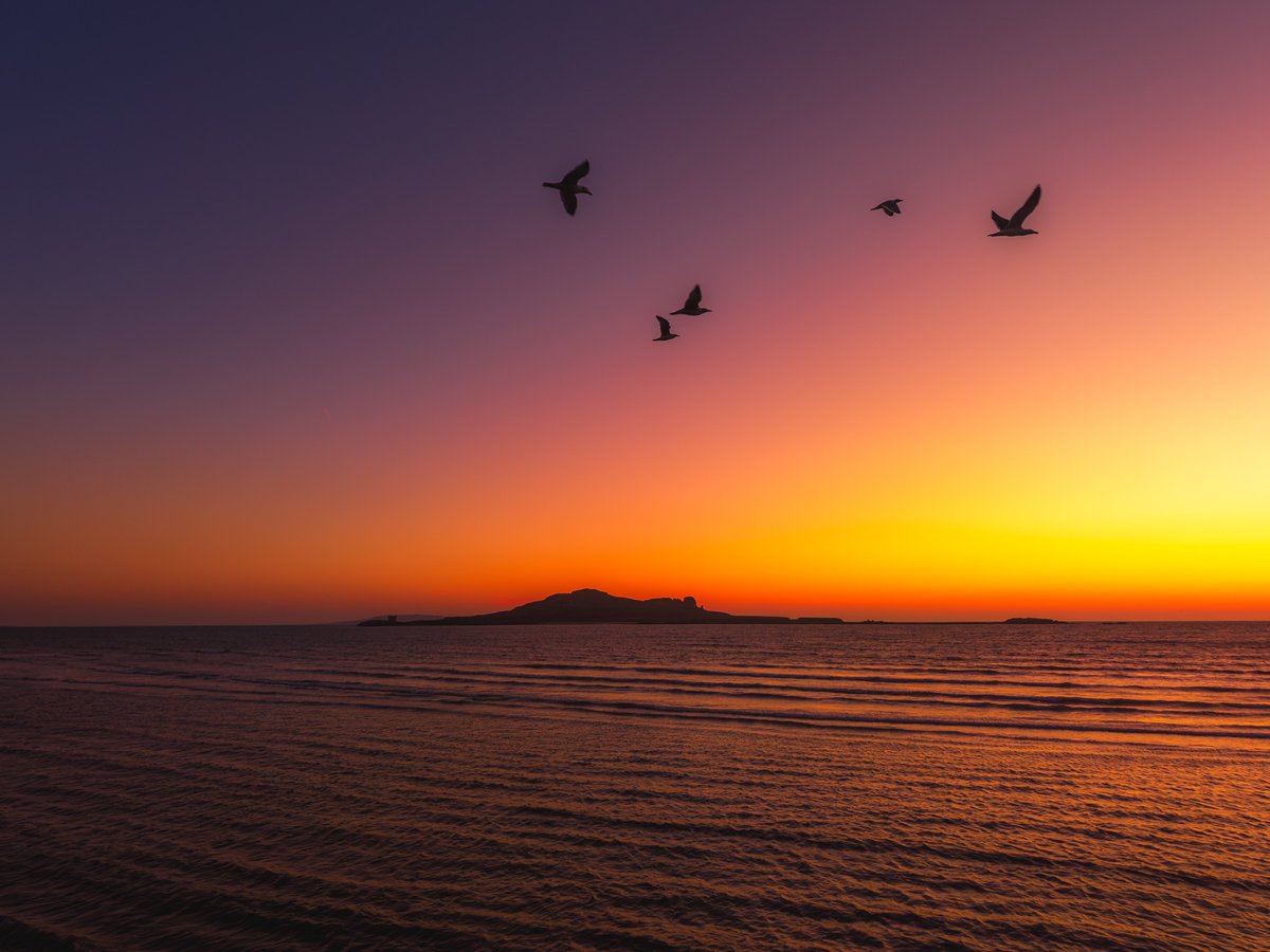 Another beautiful sunrise this morning in Dublin. Looking towards Ireland's Eye at dawn from Howth.