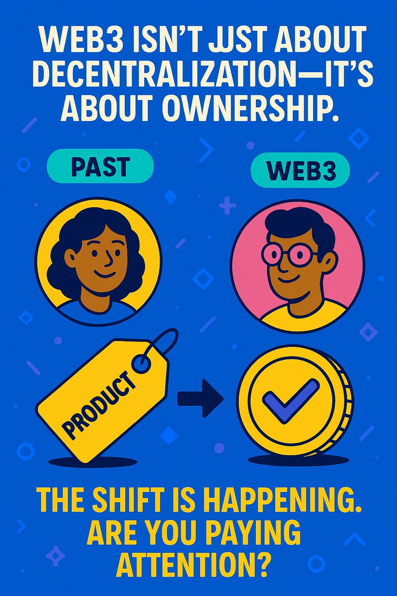 Web3 isn't just about decentralization, it's about ownership. In the past, users were the product. In Web3, users are the stakeholders. The shift is happening. Are you paying attention?