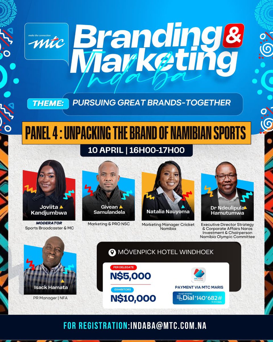 ChaloGivean's tweet photo. Join the conversation on pursuing great brands together as we unpack the brand of Namibian Sports @highlight @MTCNamibia https://t.co/8eaaKwQyt5