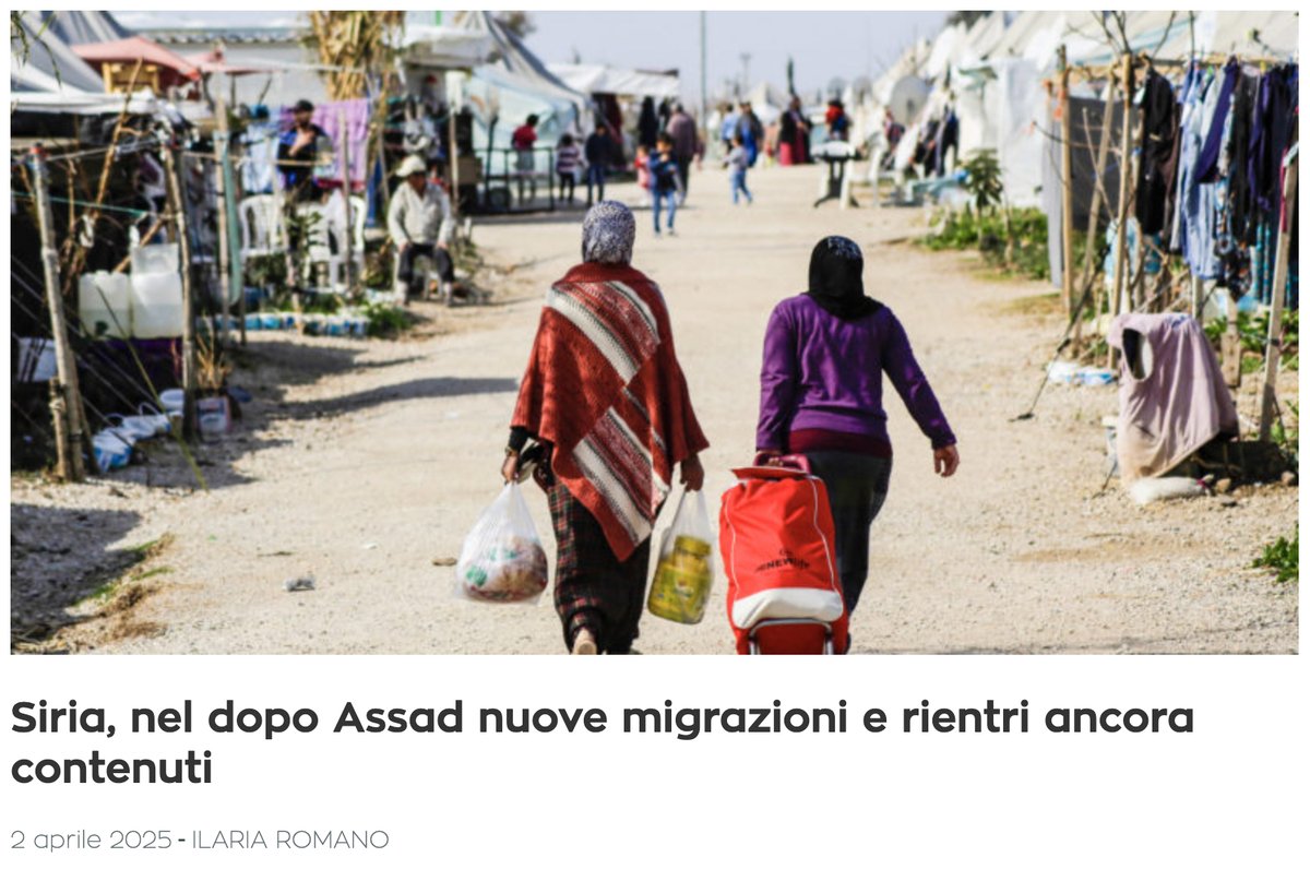 Meno di quattro mesi dopo la caduta del regime, una nuova ondata migratoria sta interessando la Siria. Nel frattempo, anche l'Ue gioca un ruolo fondamentale nella chiusura dei confini e il respingimento dei e delle rifugiate. Ce ne parla Ilaria Romano.

👉openmigration.org/analisi/siria-…