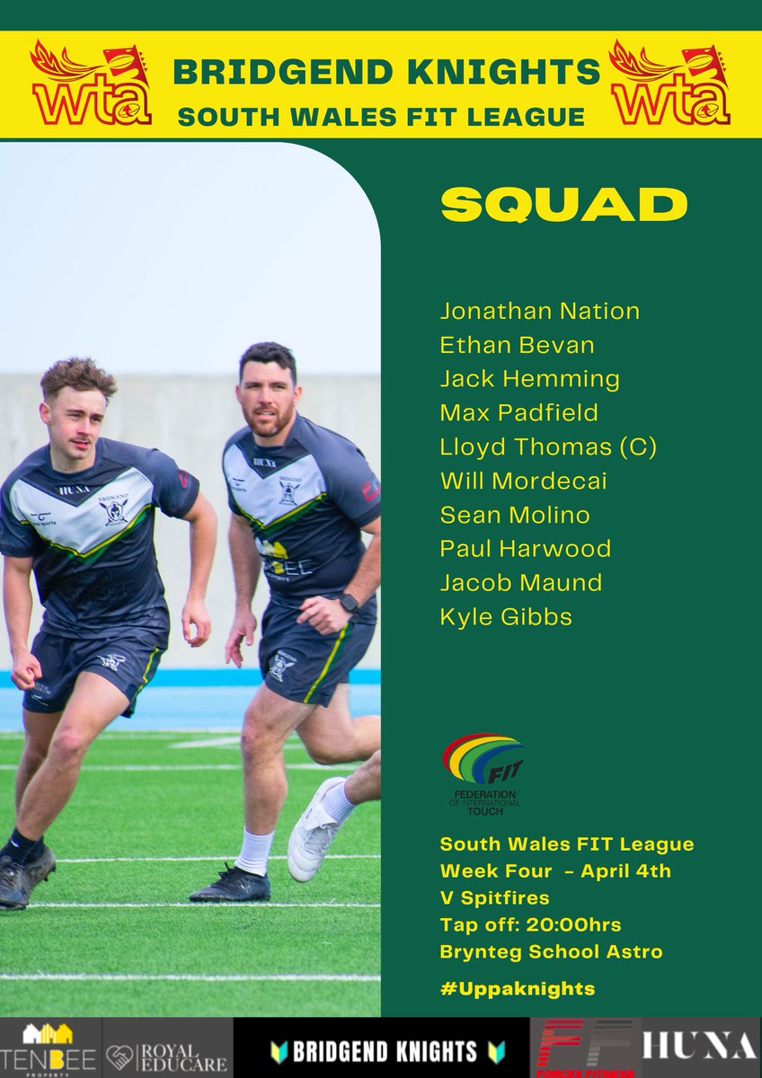 Bridgend Knights (@bridgendknights) on Twitter photo โญ Week Four Fixture - Squad Announcement โญ
๐ฐโ๏ธ Bridgend Knights V Spitfires ๐ฉ๏ธ
The South Wales ๐ด๓ ง๓ ข๓ ท๓ ฌ๓ ณ๓ ฟ FIT league April 3rd - Tap off 20:00 hrs.
The Knights take on the Spitfires for the second time during the spring league. We know it will be a fast paced & competitive game! โญ Week Four Fixture - Squad Announcement โญ
๐ฐโ๏ธ Bridgend Knights V Spitfires ๐ฉ๏ธ
The South Wales ๐ด๓ ง๓ ข๓ ท๓ ฌ๓ ณ๓ ฟ FIT league April 3rd - Tap off 20:00 hrs.
The Knights take on the Spitfires for the second time during the spring league. We know it will be a fast paced & competitive game!