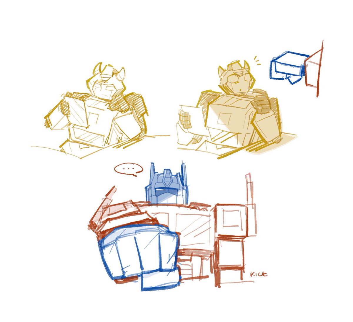 kiceinboredom's tweet photo. Drew Bumblebee and OP based off an interaction I had w my dad https://t.co/AcxvJQu25q