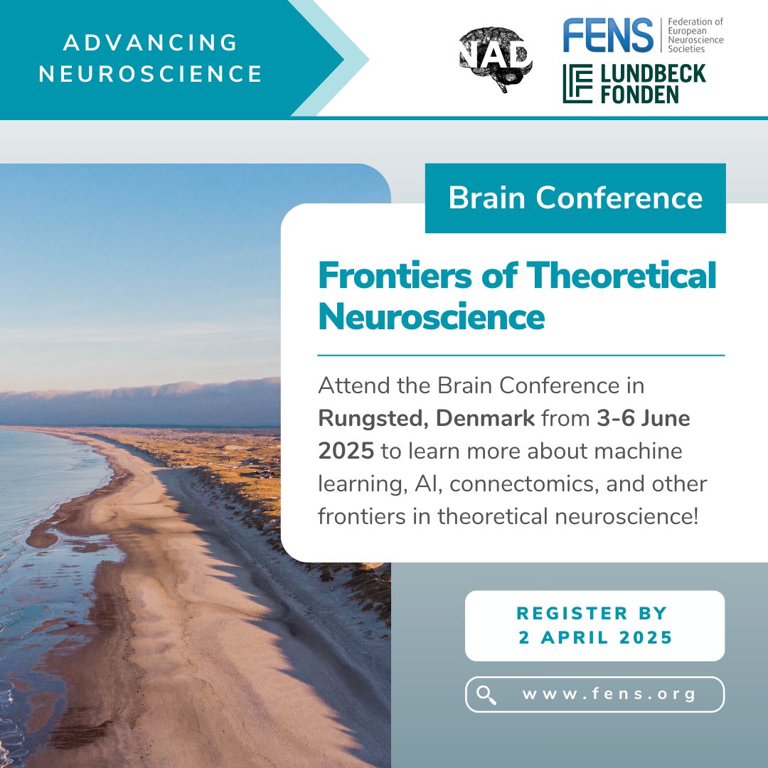 FENS (@fensorg) on Twitter photo 🚨 Only 1 day left to sign up for the #BrainConference! 🧠
Join leading researchers from around the world to explore the impact of machine learning, AI, connectomics, and other advancements on #TheoreticalNeuroscience. 🧠
🗓️ Deadline: 2 April 2025
👉 loom.ly/GEOcXkU 🚨 Only 1 day left to sign up for the #BrainConference! 🧠
Join leading researchers from around the world to explore the impact of machine learning, AI, connectomics, and other advancements on #TheoreticalNeuroscience. 🧠
🗓️ Deadline: 2 April 2025
👉 loom.ly/GEOcXkU