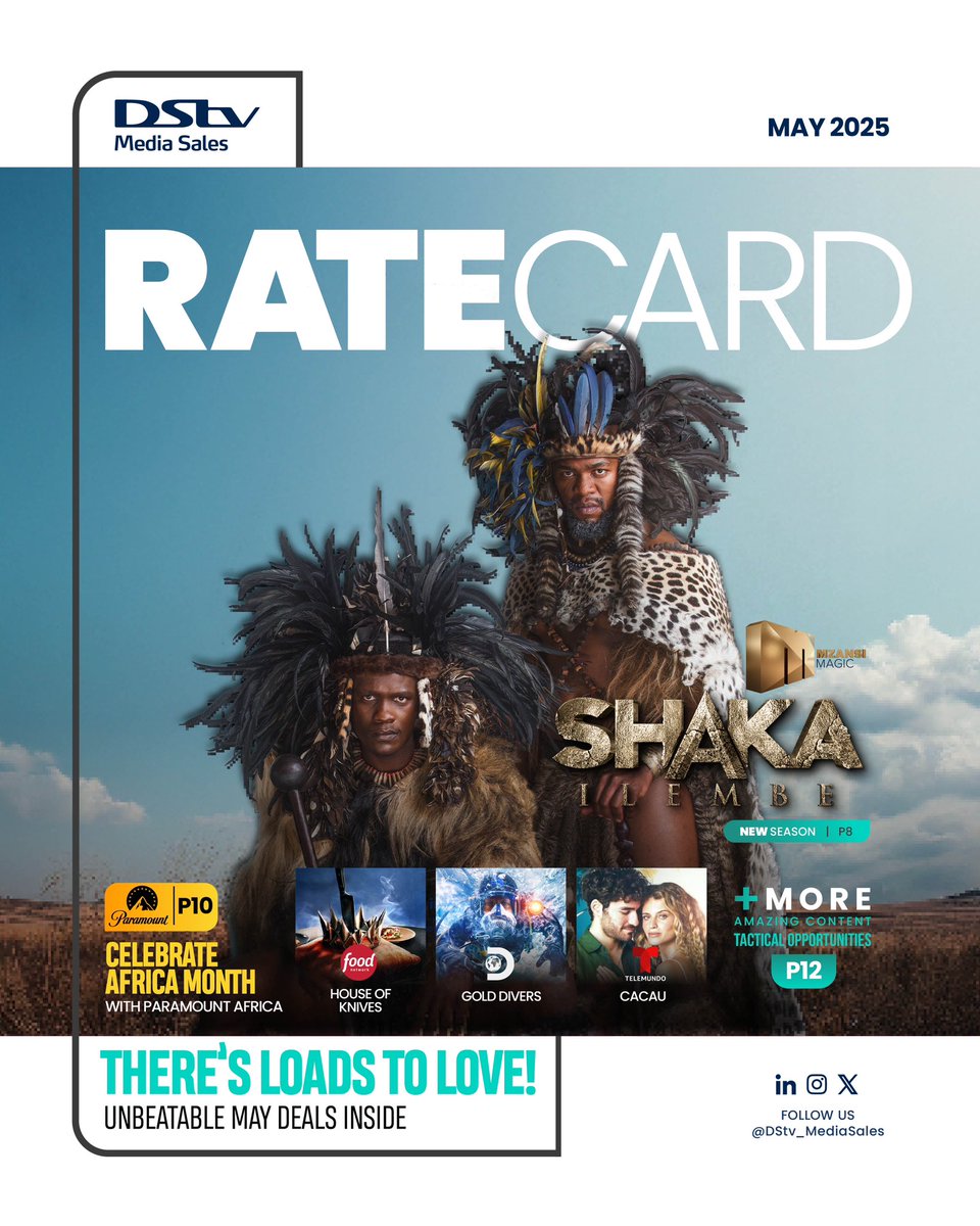UDlungwana KaNdaba! UMagaga onsibansiba! 🙌🏽 #ShakaiLembeS2 

The MAY RATECARD has landed in your mail! 🤩

To subscribe, follow the link in our bio 🔗 or email our account managers for inquiries and tailored ad opportunities.

#DStvMediaSales📺
#ElevateToGreat