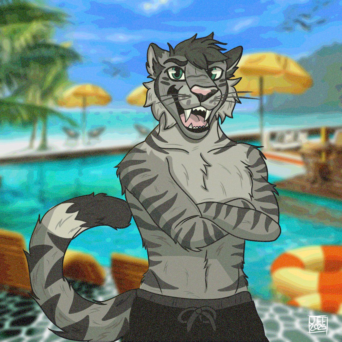 Updated my ref sheet and got some summer art from @ justfurfunart on IG and I absolutely love it!!! Thank you soo much! 🤍🩶