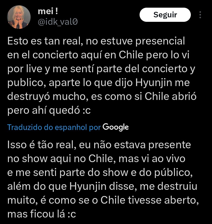 mpreglix's tweet photo. gente... as chilenas tão tristes pq aparentemente o skz gostou mais da gente do que delas... 🧍🏻 https://t.co/Pb0QK6a40a