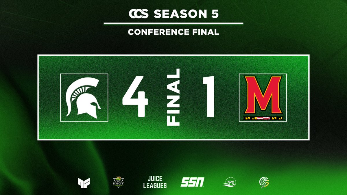Collegiate Conference Series (@collegiateccs) on Twitter photo MICHIGAN STATE DEFEAT MARYLAND AND WILL MOVE ON TO THE CCS CHAMPIONSHIP WITH THE AUTOMATIC QUALIFICATION!
<a href="/EsportsAtMSU/">Michigan State Esports</a> will head to the CCS Championships for the first time in program history in CCS and are poised for a deep run! MICHIGAN STATE DEFEAT MARYLAND AND WILL MOVE ON TO THE CCS CHAMPIONSHIP WITH THE AUTOMATIC QUALIFICATION!
<a href="/EsportsAtMSU/">Michigan State Esports</a> will head to the CCS Championships for the first time in program history in CCS and are poised for a deep run!