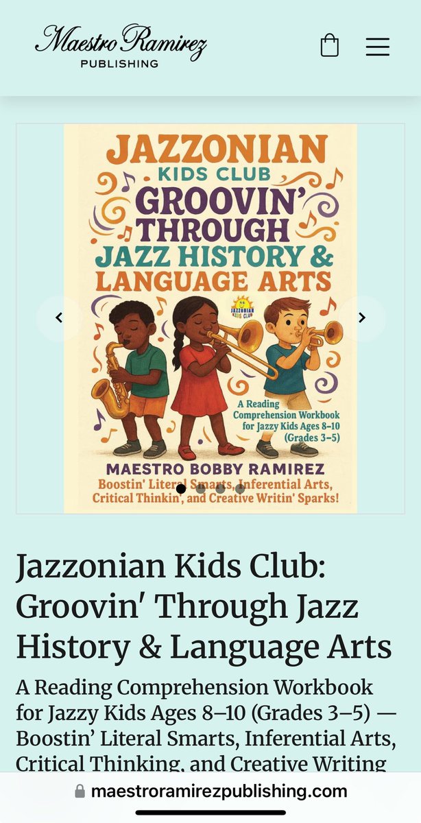 New book Jazzonian Kids Club, now available on Amazon or visit maestroramirezpublishing.com/jazzonian-kids… #jazzbook #jazz #jazzeducation #jazzforkids #jazzmusic #jazzhistory #jazzimprovisation #jazzorchestra #dukeellington #charlieparker #dizzygillespie #earlyjazz #tagtime #neworleans