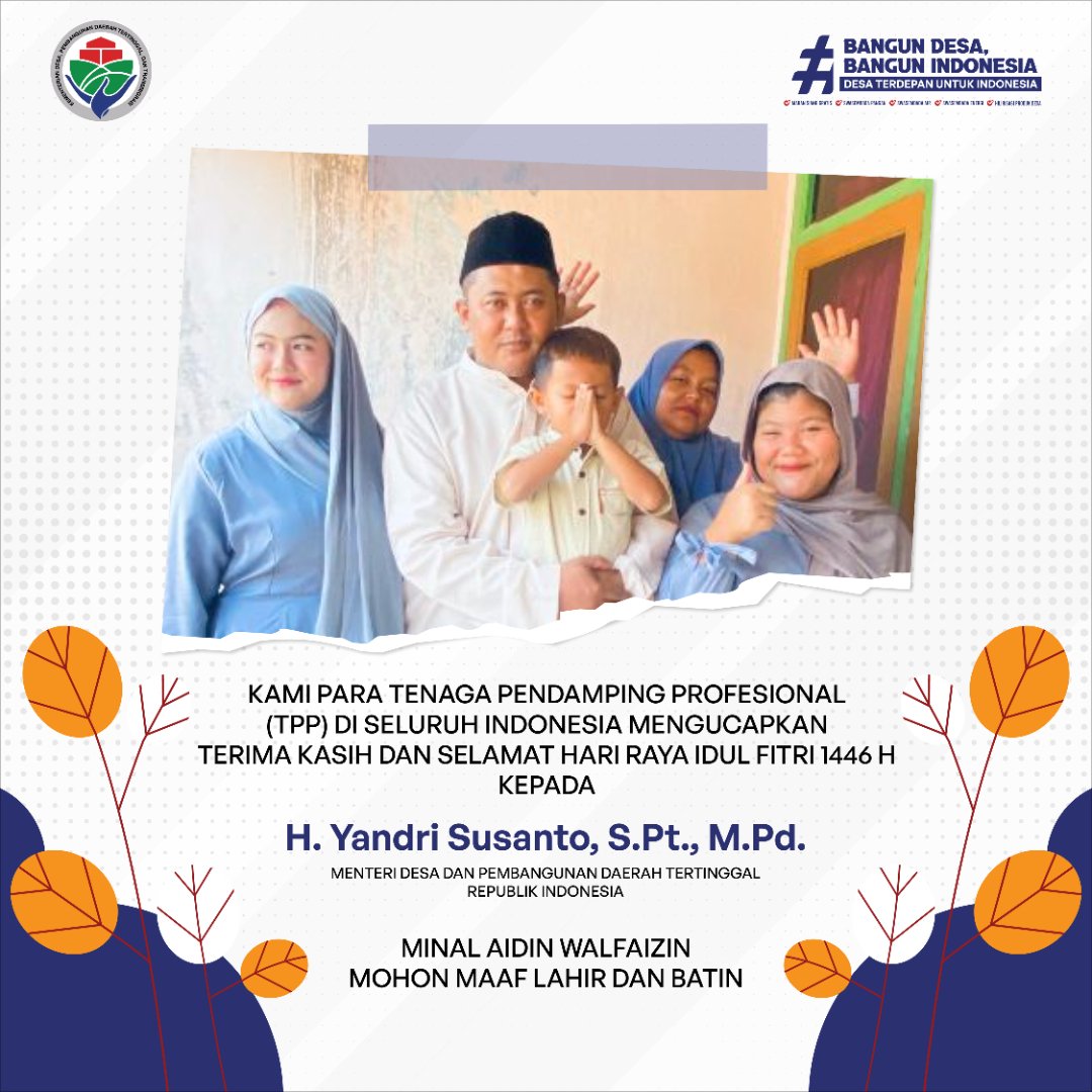#TerimaKasihPakYandriSusanto
<a href="/prabowo/">Prabowo Subianto</a>
<a href="/YandriSusanto27/">Yandri Susanto</a>
<a href="/ArizaPatria/">Ariza Patria</a>
<a href="/NursaidM/">Nursaid Mustafa</a>
<a href="/kemendespdt/">#BangunDesaBangunIndonesia</a>
@DesaPesonaNusantara