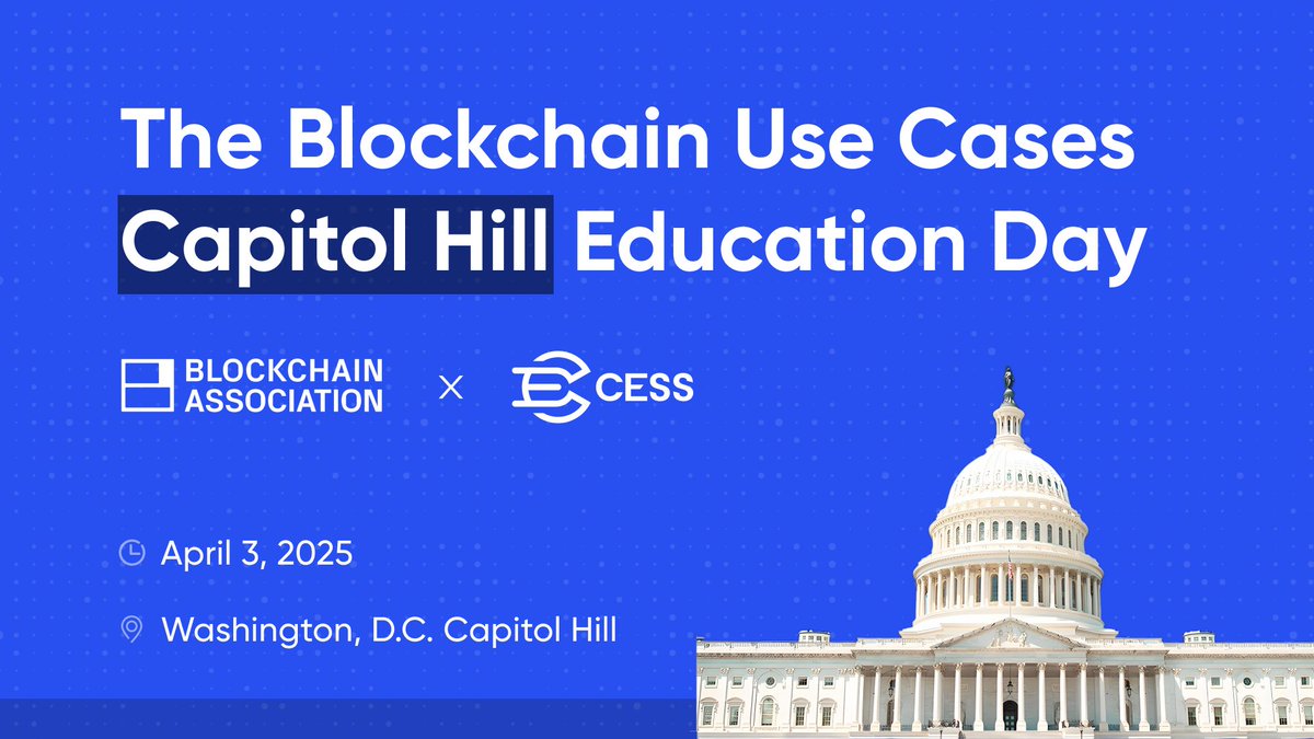 CESS Network (@cess_storage) on Twitter photo #CESS is excited to join Blockchain Use Cases Capitol Hill Education Day in Washington, D.C.!
On April 3rd, we’ll be meeting with members of Congress alongside <a href="/BlockchainAssn/">Blockchain Association</a> and other industry leaders to discuss the transformative power of DePIN and decentralized data value #CESS is excited to join Blockchain Use Cases Capitol Hill Education Day in Washington, D.C.!
On April 3rd, we’ll be meeting with members of Congress alongside <a href="/BlockchainAssn/">Blockchain Association</a> and other industry leaders to discuss the transformative power of DePIN and decentralized data value