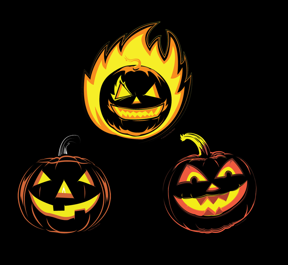 <a href="/HeavyMetalInk/">Heavy Metal</a> From this year and last. The first, Dino Rider, is from this year as well as the second, which are to be printed as glow in the dark shirts and posters by <a href="/cruthannaart/">Cruthanna Imprints</a>   The third, a techno-organic triceratops, I drew for no real reason. The last are halloween-themed shirts