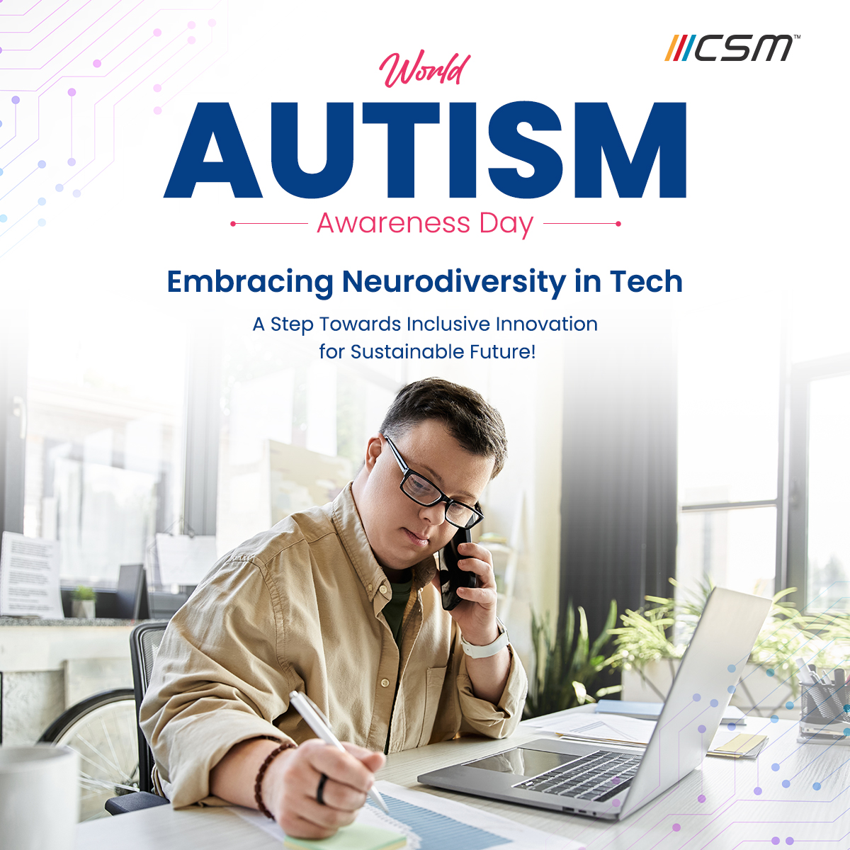 CSMTechnologies's tweet image. Let’s lead with empathy, embrace diversity, and drive meaningful change.

#WorldAutismAwarenessDay #NeurodiversityInTech #InclusiveInnovation #SustainableDevelopment #TechForGood