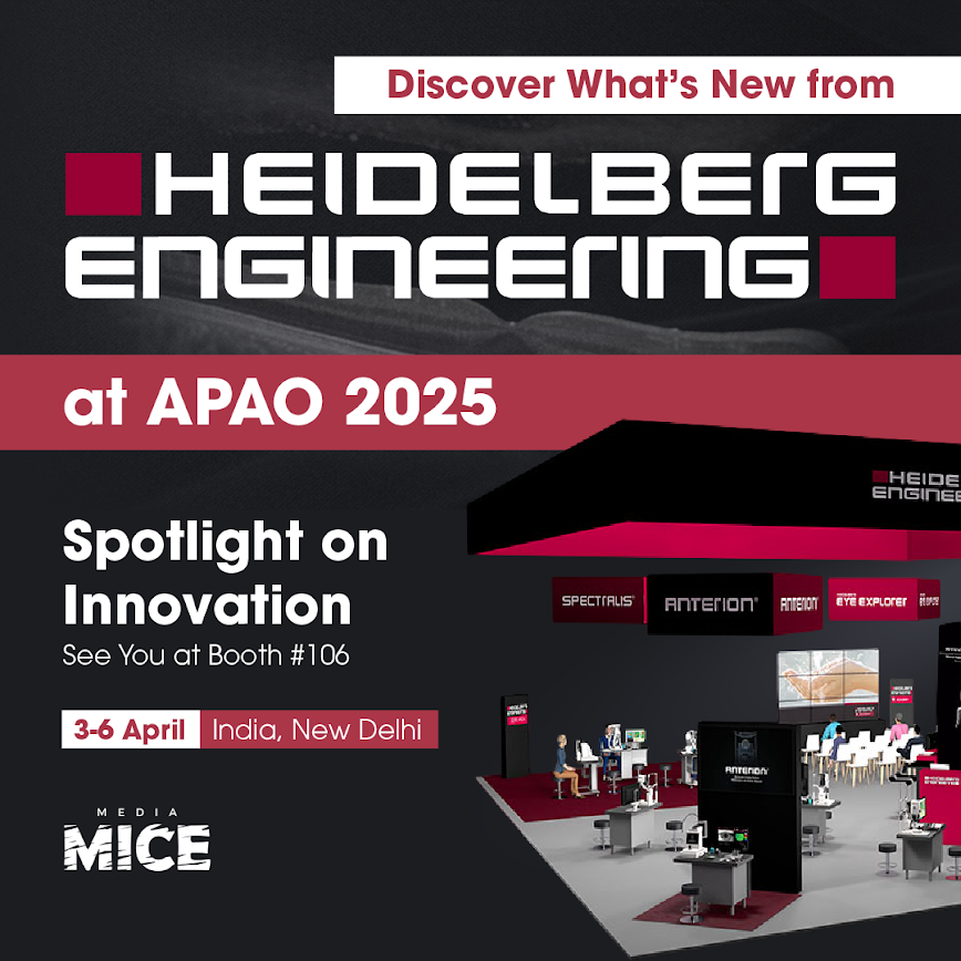 See the latest in ophthalmic imaging platforms with <a href="/HeidelbergEngUK/">Heidelberg Engineering Ltd.</a>’s SPECTRALIS® with SHIFT technology, ANTERION® and HEYEX 2 at APAO 2025 in New Delhi! Stop by booth #116—and learn more at heidelbergengineering.com.

#HeidelbergEngineering #APAO2025 #Ophthalmology #MediaMICE