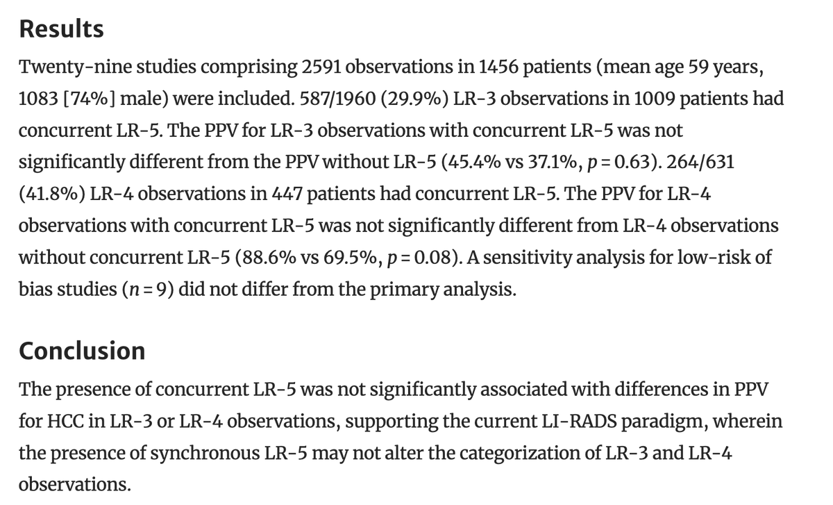 Abdominal Radiology (@abdominal_rad) on Twitter photo Is concurrent LR-5 associated with a higher rate of hepatocellular carcinoma in LR-3 or LR-4 observations? An individual participant data meta-analysis.
Nicole Abedrabbo et al
ink.springer.com/article/10.100…
#AbdRadJ
<a href="/RadGeek/">Neeraj Lalwani</a>
<a href="/LetDdiceFlyHigh/">Sandeep Arora</a> Is concurrent LR-5 associated with a higher rate of hepatocellular carcinoma in LR-3 or LR-4 observations? An individual participant data meta-analysis.
Nicole Abedrabbo et al
ink.springer.com/article/10.100…
#AbdRadJ
<a href="/RadGeek/">Neeraj Lalwani</a>
<a href="/LetDdiceFlyHigh/">Sandeep Arora</a>