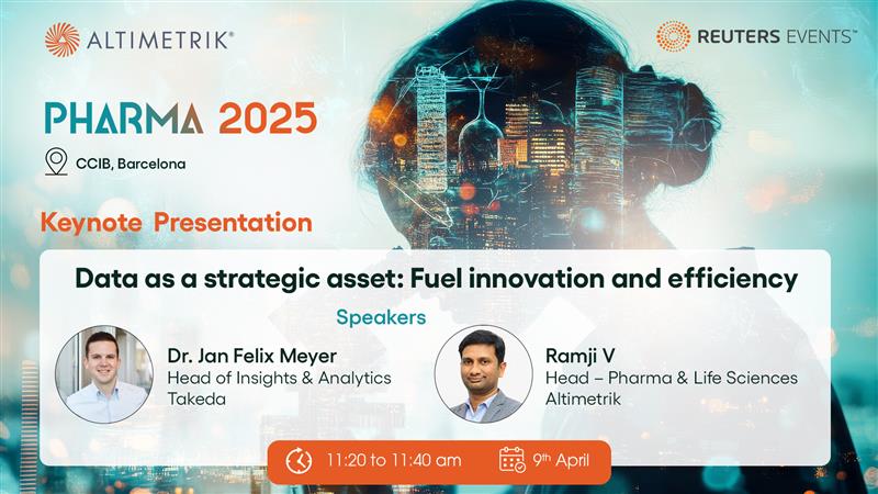 Don’t miss Dr. Jan Felix Meyer (Takeda) &amp; Ramji V (Altimetrik) at #Pharma2025!
📢 Keynote: Apr 9 | 11:20–11:40 AM
📍 Visit us at Booth #11
Register here: ow.ly/k4WR50VsSyu
#AI #DigitalBusiness #PharmaInnovation