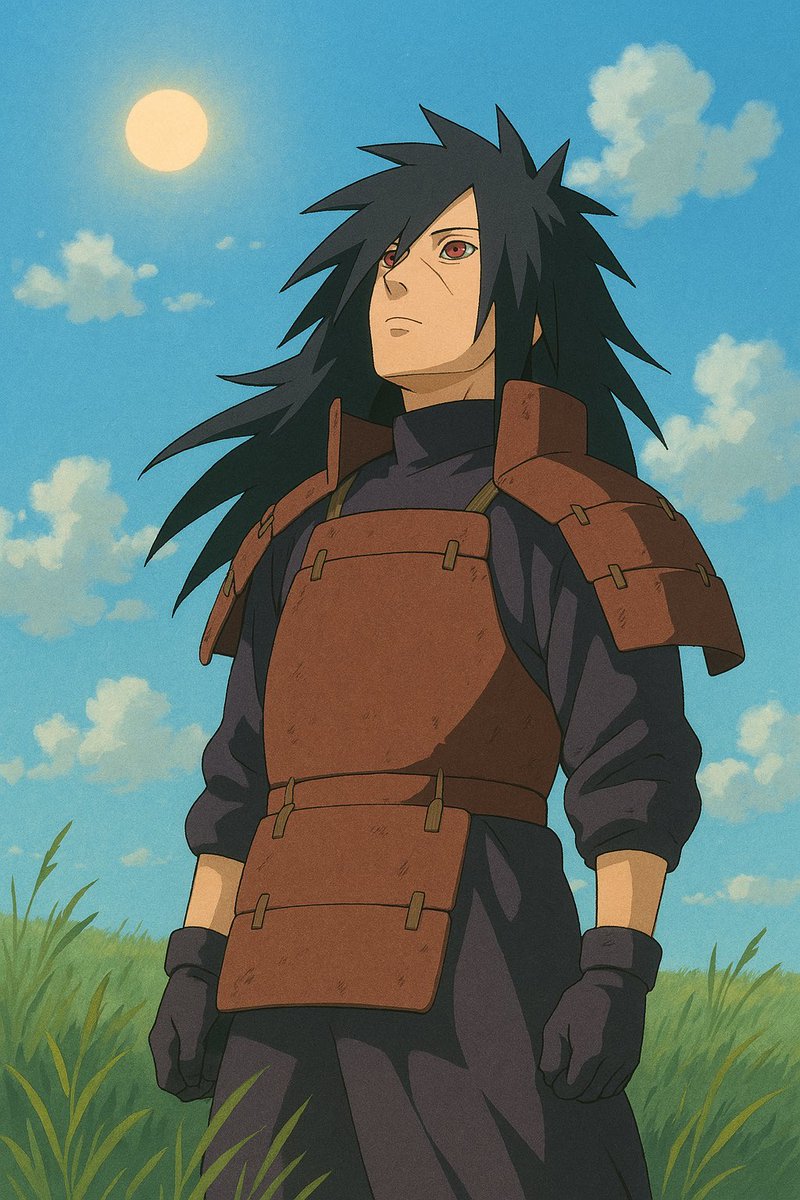 aaradc's tweet image. Madara Uchiha X Studio Ghibli

Prompt: “madara uchiha from naruto shippuden standing up in a grass field with mild blue sky with little clouds and bright sun, looking towards the sky with sharingan eyes.”

#NarutoShippuden #Ghibli