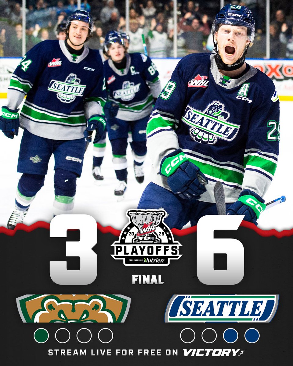 TheWHL's tweet image. TBIRDS ARE TAKING FLIGHT ✈️

@SeattleTbirds | #WHLPlayoffs | #FeedingTheFuture