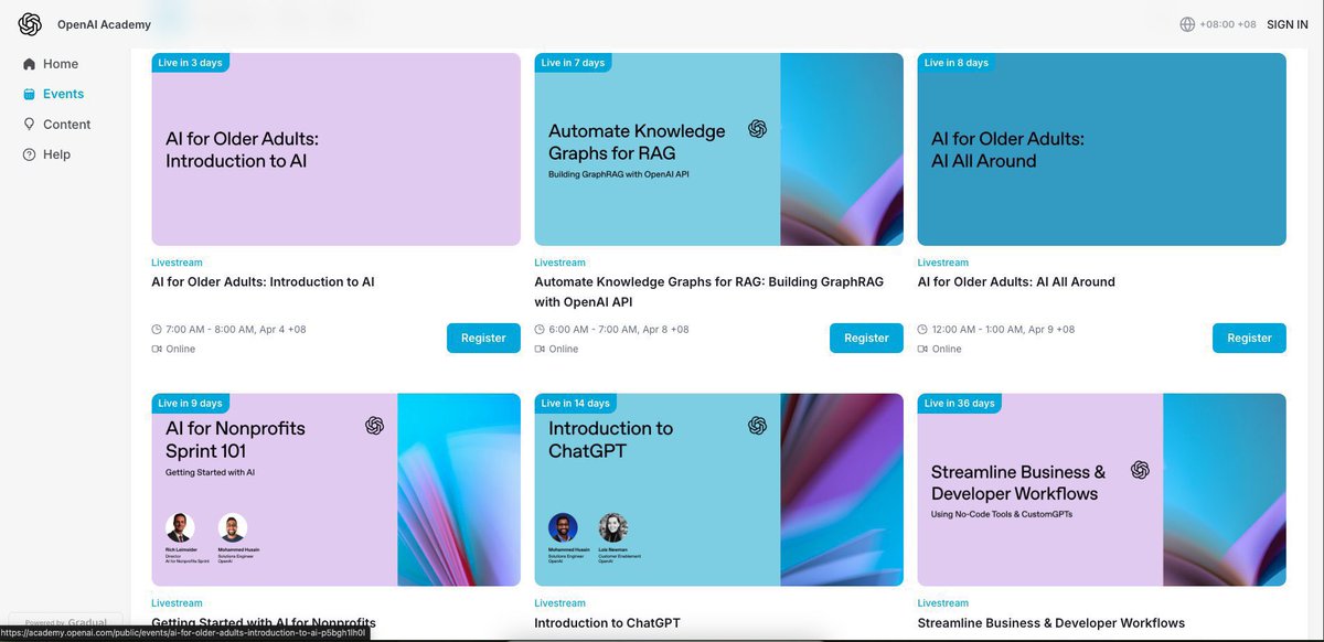 أكاديمية OpenAI التعليمية – مجانًا للجميع!

academy.openai.com/home

أطلقت OpenAI منصة تعليمية مجانية تضم:

•مقدمة في الذكاء الاصطناعي وحوكمته وتطبيقاته في التعليم والأعمال والبحث العلمي وغيرها
•التعريف بنموذج ChatGPT واستخداماته
•هندسة الأوامر (Prompt Engineering)
• التعريف