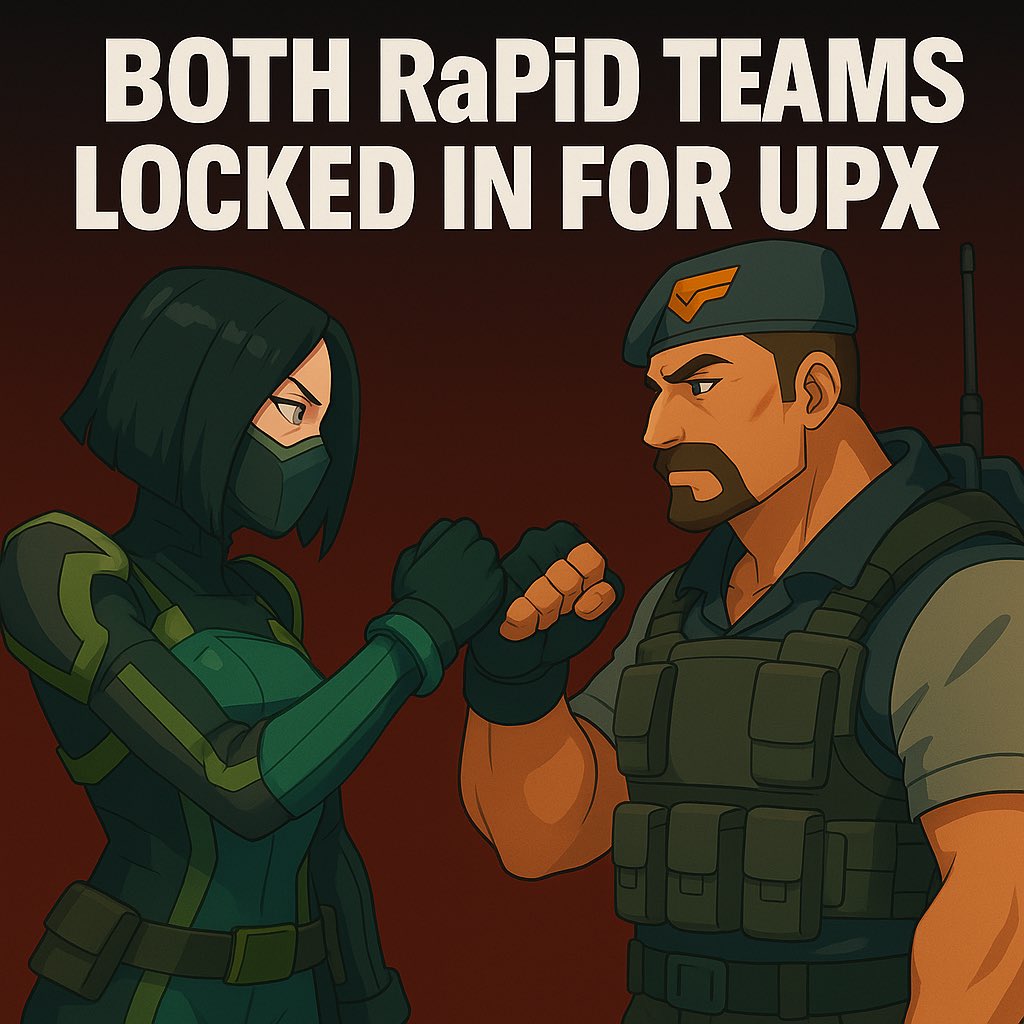 Let’s hope we don’t have to face off against each other 👀😂

#RaPiDFire 

<a href="/igndusk/">Dusk</a>
<a href="/IgnMinty/">Minty</a>
<a href="/AlwardyMahmood/">RaPiD HandlerOne</a>
@Vylore_
<a href="/Hazz_OCE/">Hazz</a>
<a href="/Densivlr/">Densi</a> 

<a href="/agrc_oce/">Aina</a> 
<a href="/echo_on_da_moon/">Echo</a> 
<a href="/chizzlexxx/">chizzle ♡</a> 
<a href="/SHRA0725/">SHRA</a> 
<a href="/xx_FliP_xx/">Brooke</a> 
<a href="/MaeveNotMay/">Maeve</a> 

oceaniaesports.gg/tournament/upx…

#Valorant #GamechangersOCE2025