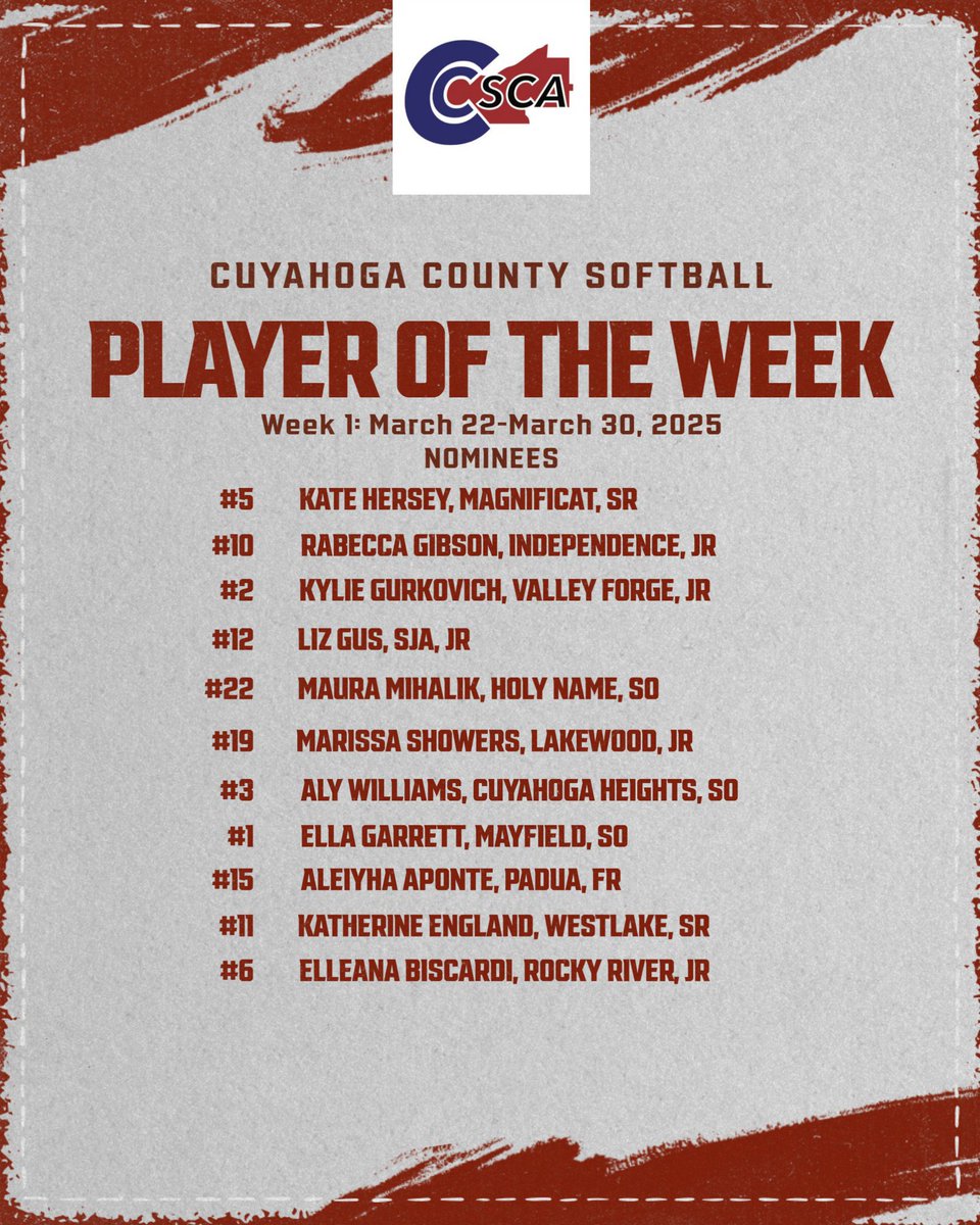 Congrats to our own <a href="/CuginiIzzy/">Elizabeth (Izzy) Cugini</a> and <a href="/alycat_3/">Aly Williams 2027</a> for being nominated players of the week for <a href="/ccscaohio/">Cuyahoga County Softball</a> keep up the hard work girls! 💪🥎🔥