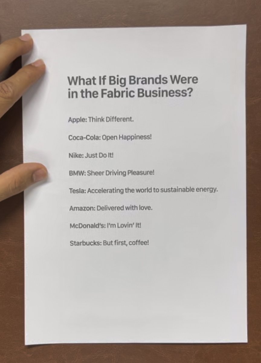 GreyExim's tweet image. Big brands, but with a fabric twist! 👀🧵 Which one’s your favorite?

#GreyExim #FabricWithATwist #BrandTaglines #TextileTrends #FabricIndustry #CreativeMarketing #IconicBrands #ThreadsOfStyle

Find it now: instagram.com/reel/DH7jvKJIt…