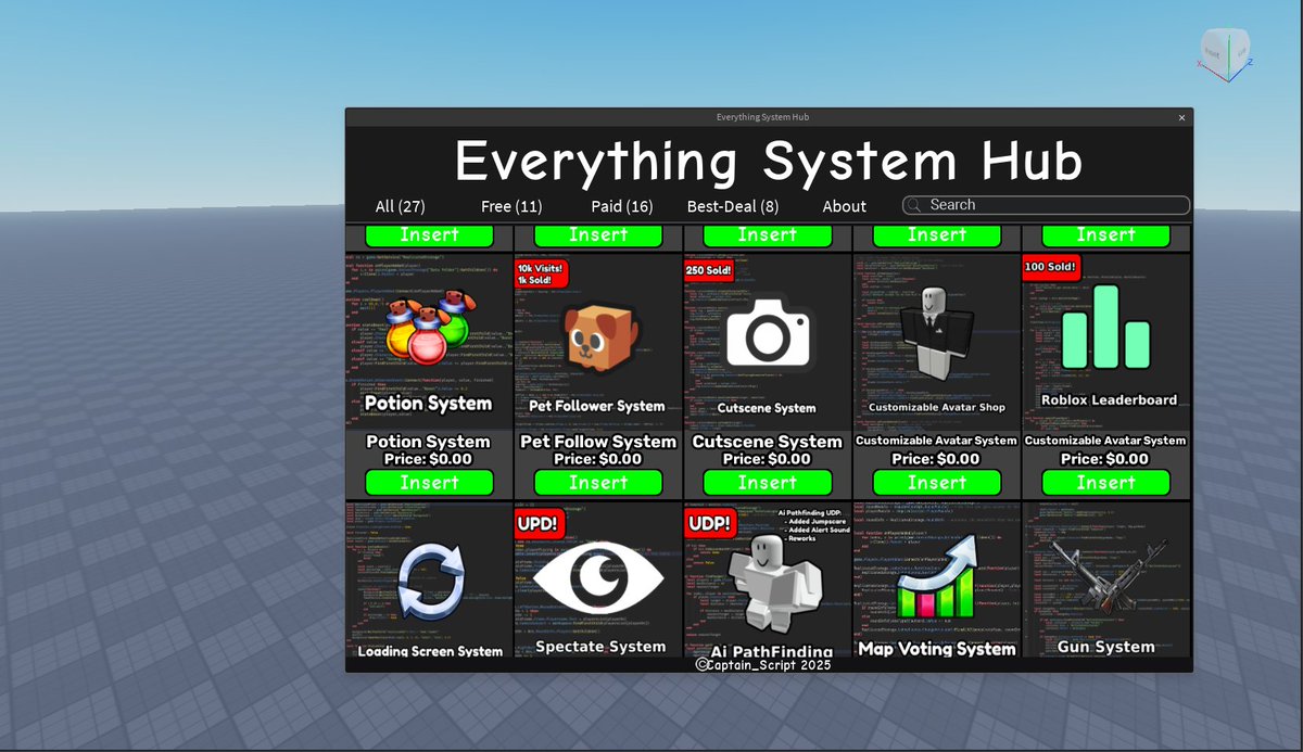 Cap_Script's tweet image. NEW PLUGIN!
I made a new plugin called "Everything System Hub".