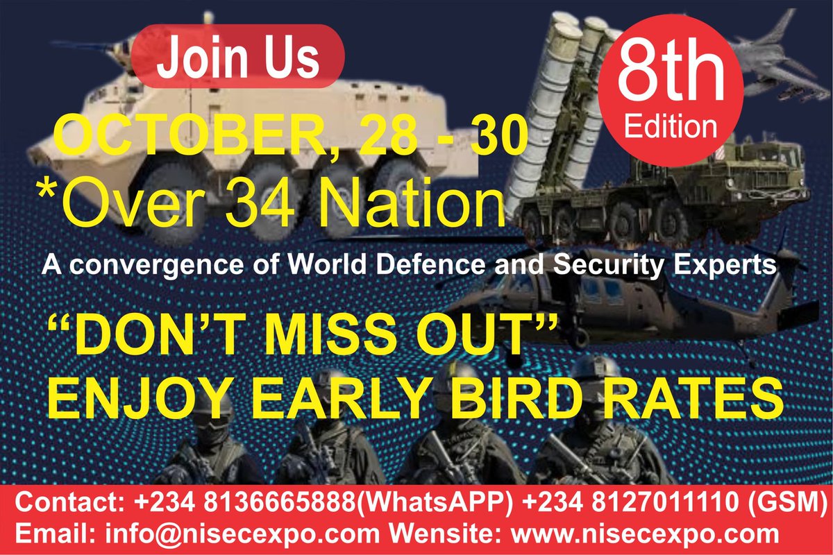 Book your calender with us, and join key policymakers, professionals, experts and thought leaders to chat new defence and national security capabilities and approaches.
Date: 28 - 30 October, 2025. 
visit: nisecexpo.com