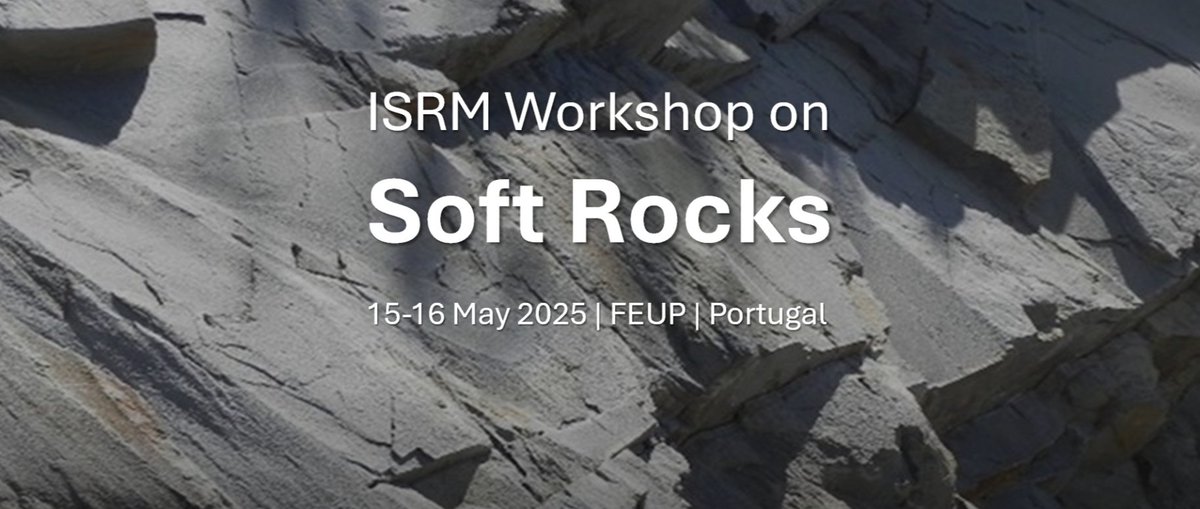 Los días 15 y 16 de mayo se celebrará en Oporto (Portugal) el ISRM Workshop on Soft Rocks.

El envío de resúmenes termian el 10 de abril.

<a href="/IntSocRockMec/">ISRM</a> 

Mas información en: fe.up.pt/isrm-wsr2025/