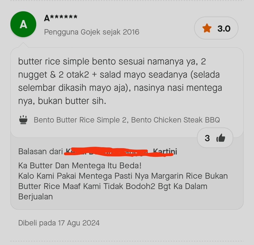 Reywanka's tweet photo. Kadang kalo lagi scroll mau pesen makanan online, suka nemu tempat yang rating kecil tapi pembeli nya banyak, jadi penasaran. Buka bagian Rating dan komen, pasti nemu yang unik dan ya bener aja ini agak unik. 

Rating 2.7/5 dari 500+. https://t.co/Ig7ZuAGMuL