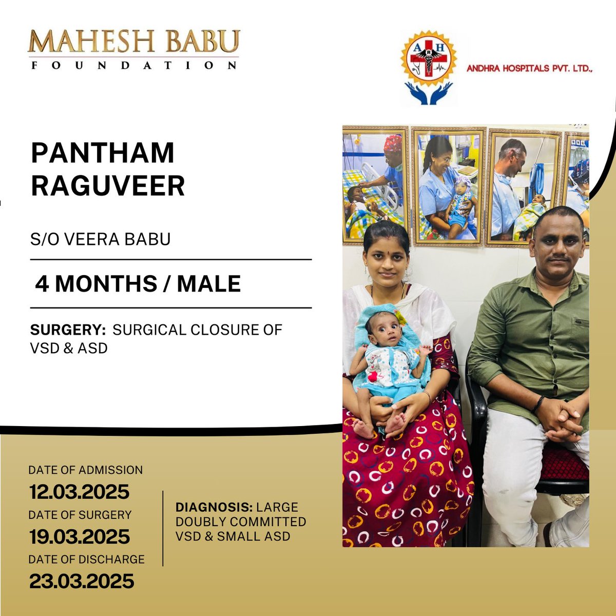 Heartfelt Recoveries ❤️‍🩹
Two young warriors were diagnosed with congenital heart conditions and, with the expert care from <a href="/andhrahospital1/">Andhra Hospitals</a> , underwent successful heart surgeries. 💙
Both children are now on their way to a healthier and brighter future! 🌟
#MBForSavingHearts