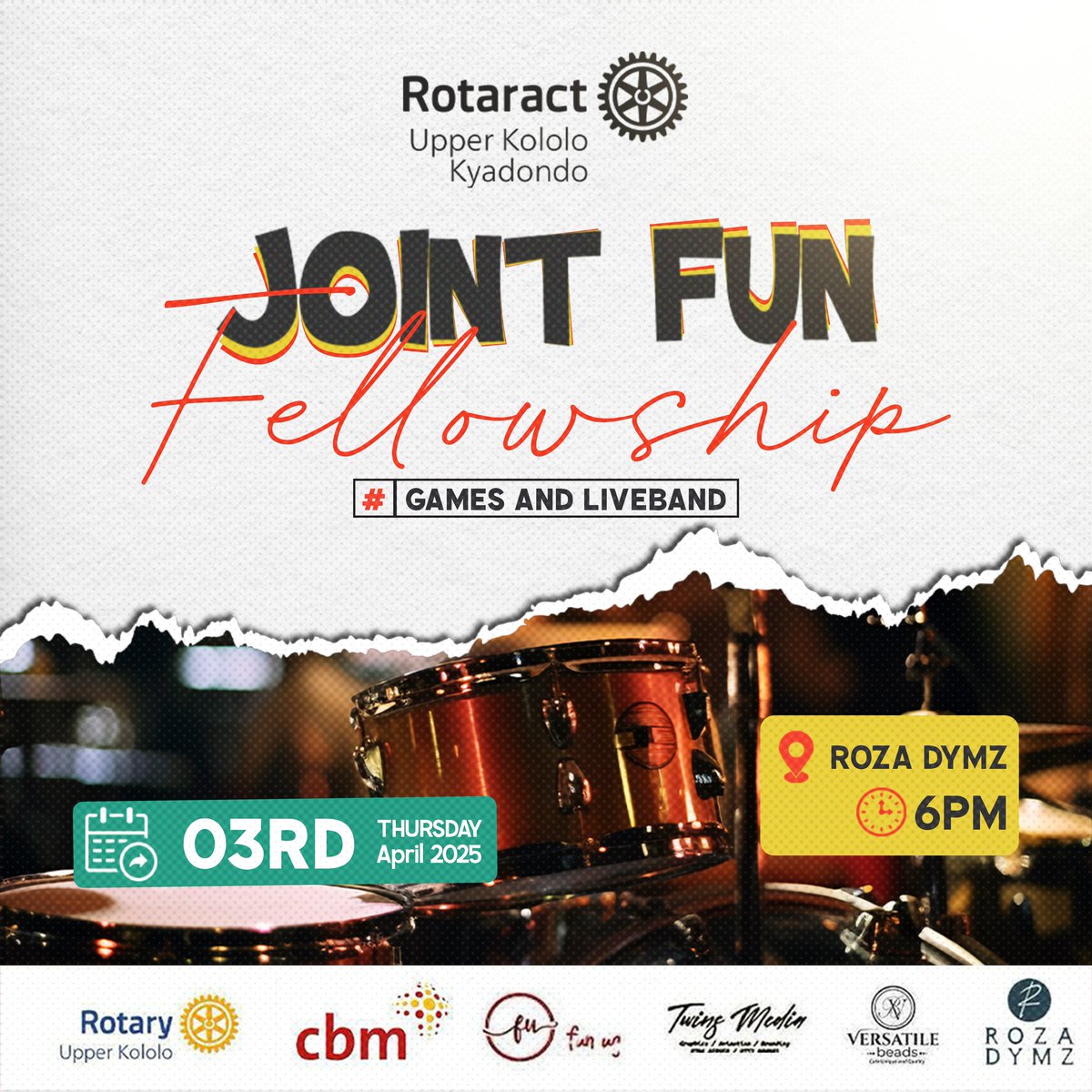 Rotaract Club of Upper Kololo (@racupperkololo) on Twitter photo This Thursday, April 3rd, join us as we host our friends <a href="/Rctkyadondo/">Rotaract Club of Kyadondo</a> for an epic Joint Fun Fellowship!
📍 <a href="/RozaDymz/">Roza Dymz Kla</a>
⏰ 6 PM
Get ready for games, live music, and non-stop vibes!
Let’s connect, have fun and create beautiful moments! 😎🎸 This Thursday, April 3rd, join us as we host our friends <a href="/Rctkyadondo/">Rotaract Club of Kyadondo</a> for an epic Joint Fun Fellowship!
📍 <a href="/RozaDymz/">Roza Dymz Kla</a>
⏰ 6 PM
Get ready for games, live music, and non-stop vibes!
Let’s connect, have fun and create beautiful moments! 😎🎸