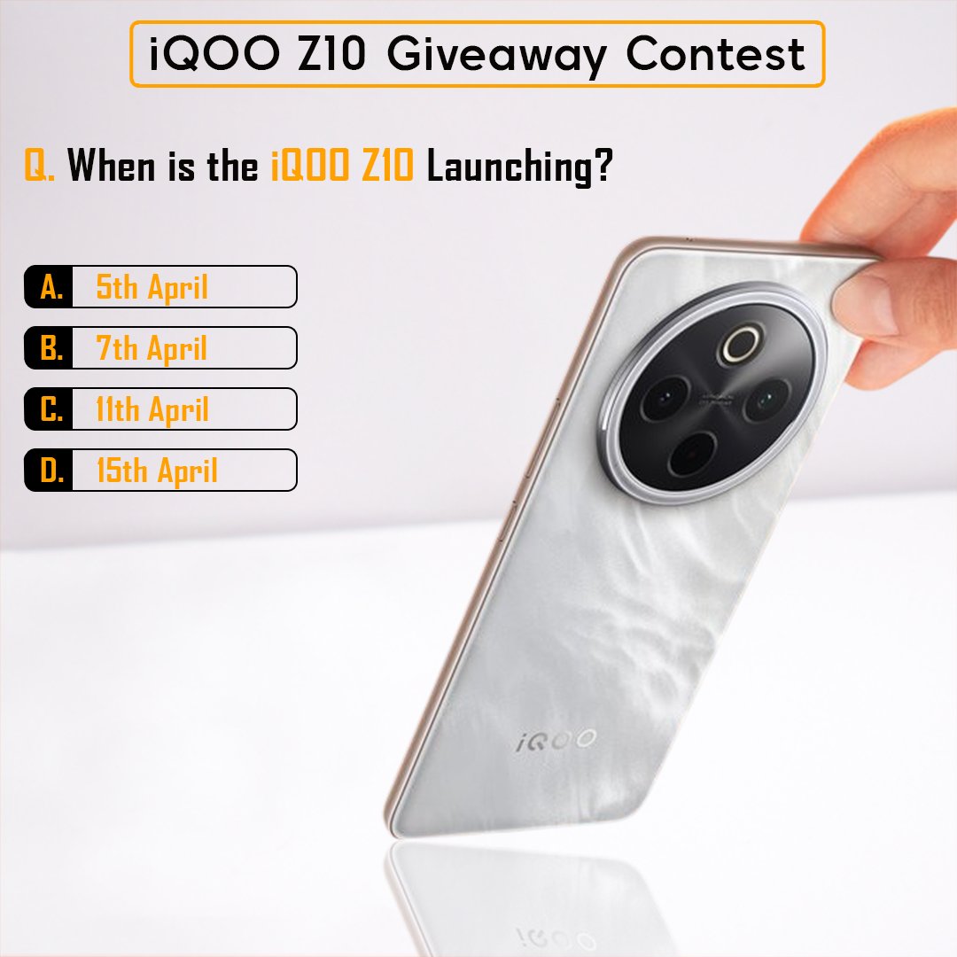 #iQOOZ10 Giveaway Alert 🚨
Step 1- Answer The Question, tag 3 friends and retweet.
Step 2- follow iqoocommunityind on instagram.
Step 3- follow the tagged rangers
Read this thread for all the steps and details  community.iqoo.com/in/thread/88783
#iQOOZ10 #FullyLoadedForMegaTaskers