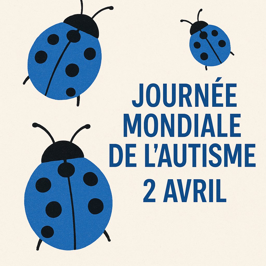 2 avril journée mondiale de l'autisme. Soutenir la cause ne se limite pas à partager un joli visuel ou à porter du bleu le temps d'une journée. Soutenir la cause c'est inclure les personnes autistes à l'école, aux fêtes d'anniversaires, dans les transports, au travail... 365 j/an